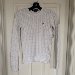 Ralph Lauren White Cable Knit Sweater